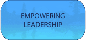 Rounded blue gradient badge displaying the text 'EMPOWERING LEADERSHIP' in the center.